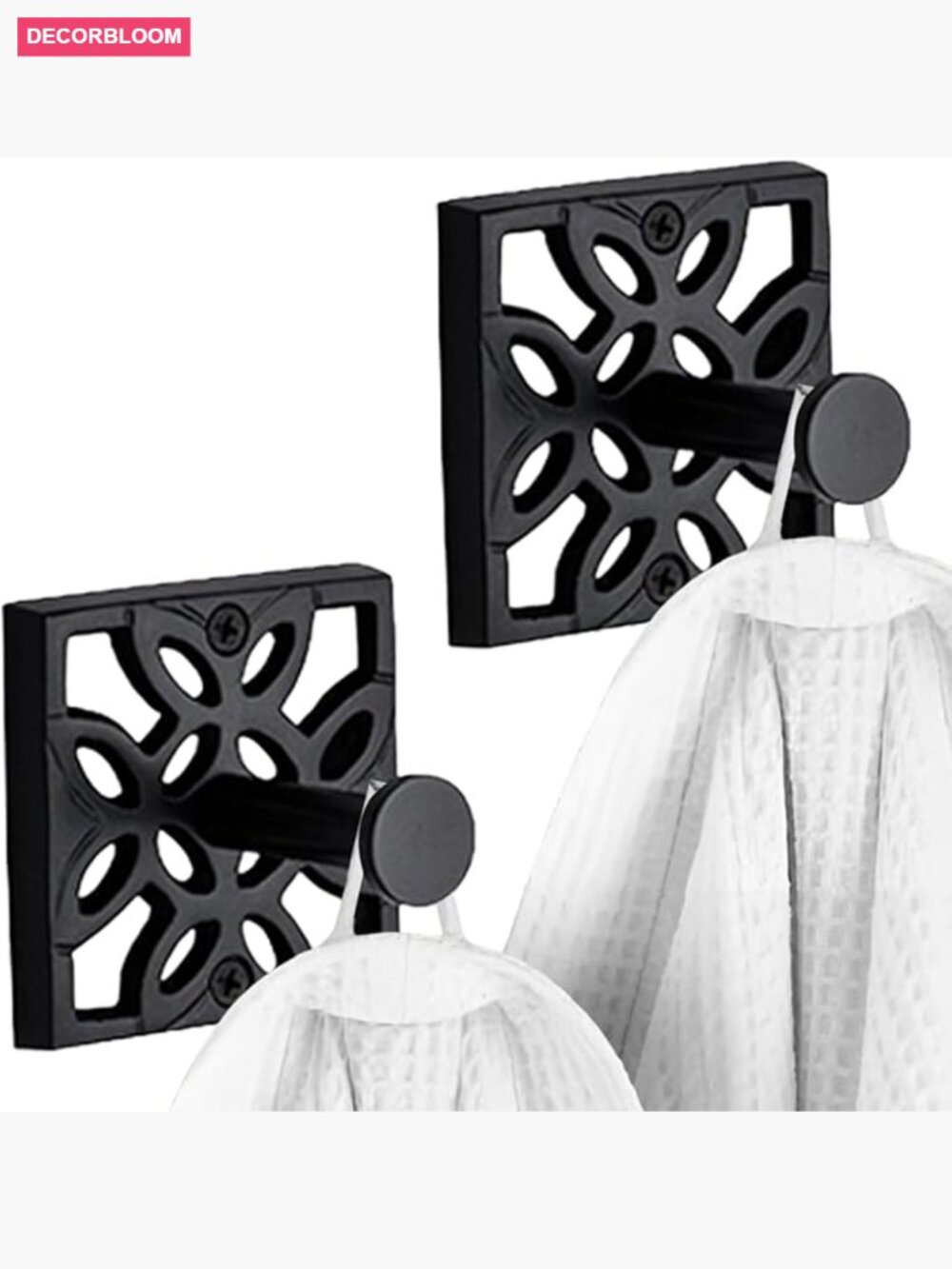 Wall Mounted Towel Hook - Rustproof Metal Coat Hook for Bathroom, 2 Pack - Picture 1 of 7